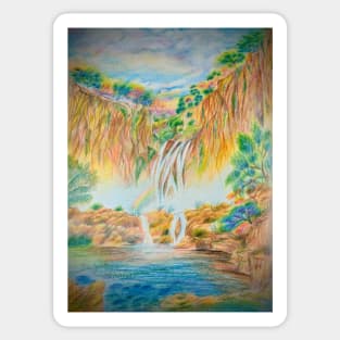 Rainbow in the waterfalls Sticker